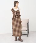 earth music&ecology 2wayフリルチェックキャミワンピース