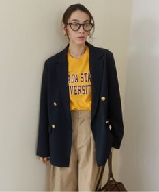 WEGO 【ANGIE VINTAGE/S/Mサイズ展開 / オケージョン対応 / セレモニー対応】ゴールドボタン テーラードジャケット / 金ボタン ダブル ブレザー