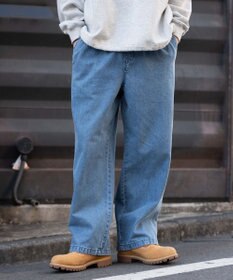 WEGO 【ユニセックス着用ITEM/ウエストゴム】ユルフィットデニムイージーパンツ