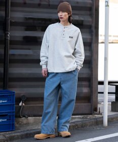 WEGO 【ユニセックス着用ITEM/ウエストゴム】ユルフィットデニムイージーパンツ