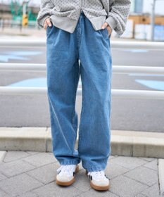 WEGO 【ユニセックス着用ITEM/ウエストゴム】ユルフィットデニムイージーパンツ