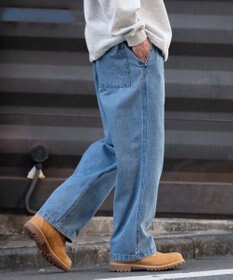 WEGO 【ユニセックス着用ITEM/ウエストゴム】ユルフィットデニムイージーパンツ