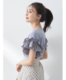 earth music&ecology フリルスリーブカットソー