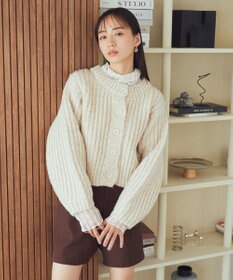 earth music&ecology ローゲージニットショートカーディガン