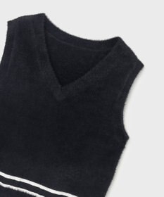 GRACE CONTINENTAL シャギーバイカラーニットノースリーブ