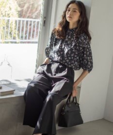 組曲 ドライタッチツイル ワイドパンツ