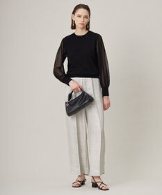 ICB 【日本製】トリアセリネンシャイニーツイル ワイドパンツ