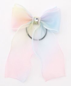 ANY KIDS オーガンジーリボンヘアポニー レインボー