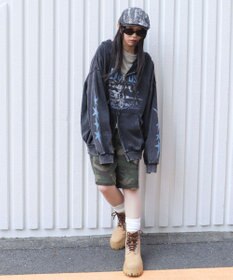 WEGO 【ユニセックス着用ITEM/MLサイズ展開】パウダーブリーチグラフィックZIPパーカー