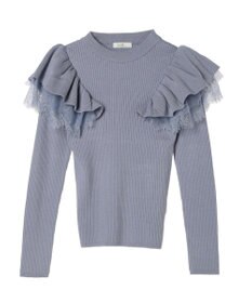 earth music&ecology ショルダーチュールレースプルオーバー