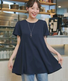Tiaclasse L 【おのののかさん着用】半袖＆七分袖選べる袖丈バックフレアチュニック