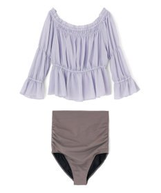 San-ai Resort（三愛水着楽園） パフスリーブトップス付き3点セット水着　9M　【San-ai Resort（サンアイリゾート）】