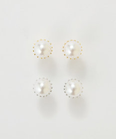 Phoebe トゥウィンクルフレームパールピアス　ゴールド/一粒