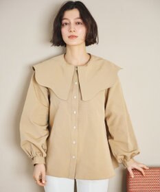 #Newans 【洗濯機可能/シワになりにくい】〈小柄さんにお勧め〉ウェービーカラーブラウス