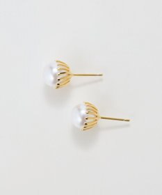 Phoebe トゥウィンクルフレームパールピアス　ゴールド/一粒