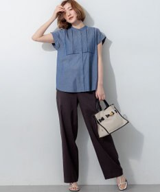 23区 【CanCam・CLASSY.掲載】リネンレーヨンストレッチ ワイドパンツ