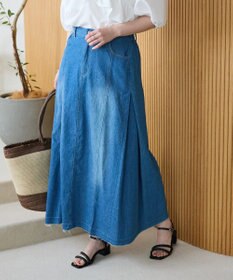 Green Parks ライトデニムサイドタックスカート