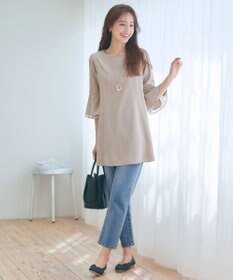 Tiaclasse 【新色追加】シフォンフレア袖チュニックブラウス