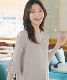 Tiaclasse 【新色追加】シフォンフレア袖チュニックブラウス