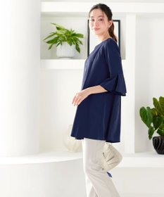 Tiaclasse 【新色追加】シフォンフレア袖チュニックブラウス