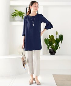 Tiaclasse 【新色追加】シフォンフレア袖チュニックブラウス