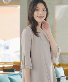 Tiaclasse 【新色追加】シフォンフレア袖チュニックブラウス