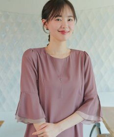 Tiaclasse 【新色追加】シフォンフレア袖チュニックブラウス