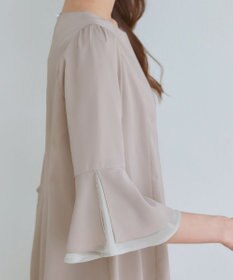 Tiaclasse 【新色追加】シフォンフレア袖チュニックブラウス