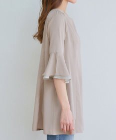 Tiaclasse 【新色追加】シフォンフレア袖チュニックブラウス