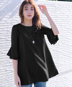 Tiaclasse 【新色追加】シフォンフレア袖チュニックブラウス