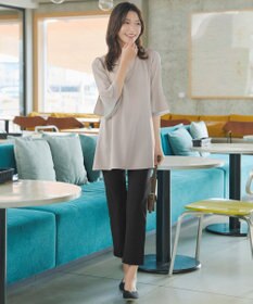 Tiaclasse 【新色追加】シフォンフレア袖チュニックブラウス