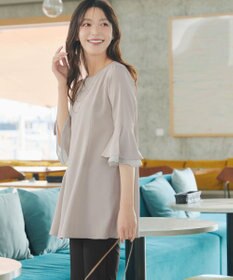 Tiaclasse 【新色追加】シフォンフレア袖チュニックブラウス