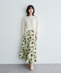 YECCA VECCA 2way裾アレンジパール釦ブラウス