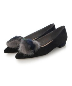MODE ET JACOMO <MODE ET JACOMO>ファー付ポインテッドトゥフラットパンプス