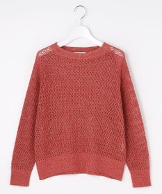 自由区 L リネンミドルゲージメッシュ ニット