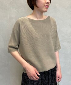 自由区 【洗える】コットンストレッチホールガーメント プルオーバー ニット