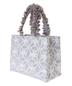 Maison de FLEUR チュールフラワーフリルスクエアトートバッグ