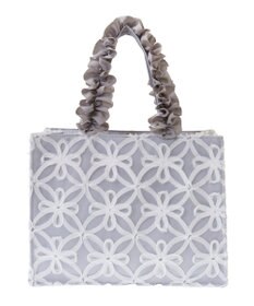 Maison de FLEUR チュールフラワーフリルスクエアトートバッグ