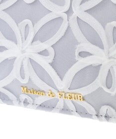 Maison de FLEUR チュールフラワーフリルスクエアトートバッグ