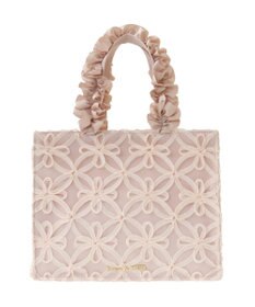 Maison de FLEUR チュールフラワーフリルスクエアトートバッグ