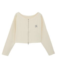 earth music&ecology ダブルジップロゴニットプルオーバー