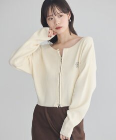 earth music&ecology ダブルジップロゴニットプルオーバー