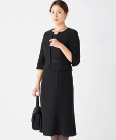 自由区 FORMAL 【ストレッチ/前開きワンピース】平二重 ジャケット+ワンピース