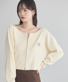 earth music&ecology ダブルジップロゴニットプルオーバー