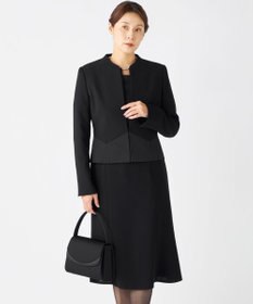 自由区 FORMAL 【ストレッチ/前開きワンピース】平二重 ジャケット+ワンピース