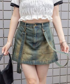 WEGO ヴィンテージウォッシュサス付スカパン