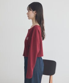 earth music&ecology ダブルジップロゴニットプルオーバー