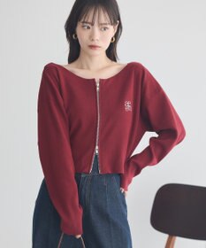 earth music&ecology ダブルジップロゴニットプルオーバー