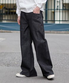 WEGO 【ユニセックス着用ITEM】カバーフィットフラップデニムパンツ