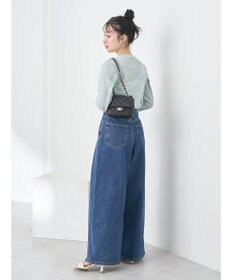 earth music&ecology タックワイドデニムパンツ